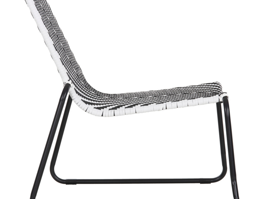 ΜΕΤΑΛΛΙΚΗ ΚΑΡΕΚΛΑ PONY HM6082 ΜΑΥΡΟ & ΑΣΠΡΟ ΣΥΝΘ.RATTAN 66x68x75Υεκ.