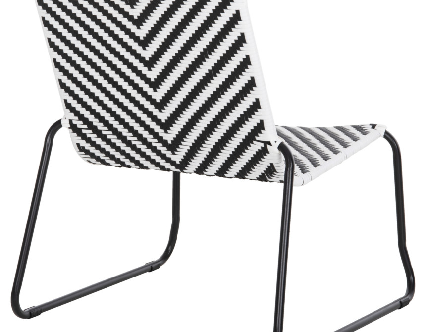 ΜΕΤΑΛΛΙΚΗ ΚΑΡΕΚΛΑ PONY HM6082 ΜΑΥΡΟ & ΑΣΠΡΟ ΣΥΝΘ.RATTAN 66x68x75Υεκ.