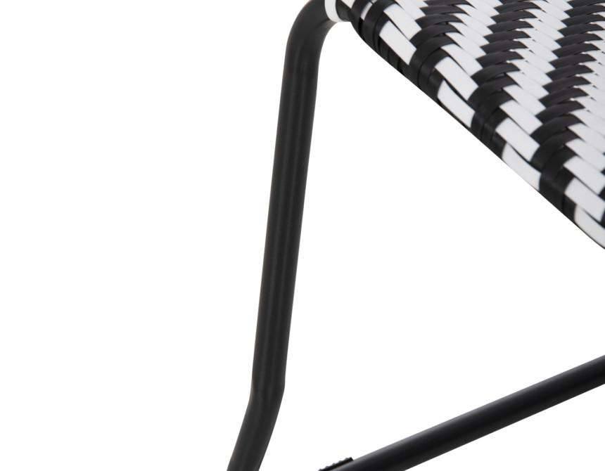 ΜΕΤΑΛΛΙΚΗ ΚΑΡΕΚΛΑ PONY HM6082 ΜΑΥΡΟ & ΑΣΠΡΟ ΣΥΝΘ.RATTAN 66x68x75Υεκ.