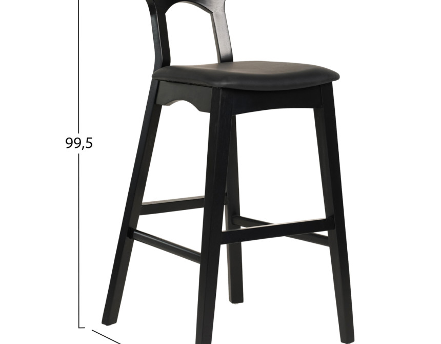 ΣΚΑΜΠΟ ΜΠΑΡ USOPP HM9951.02 RUBBERWOOD & PU ΣΕ ΜΑΥΡΟ 49x53x99,5Υεκ.