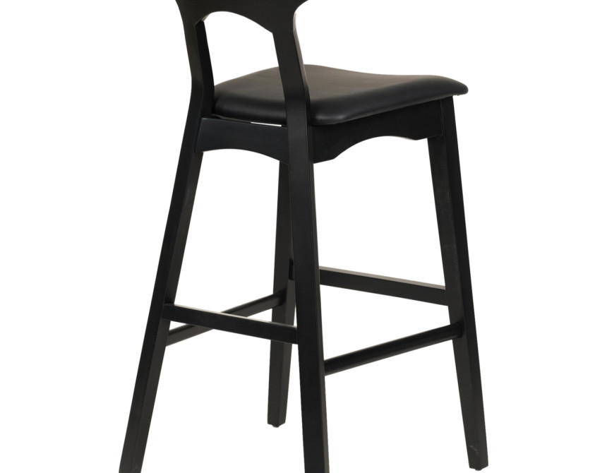 ΣΚΑΜΠΟ ΜΠΑΡ USOPP HM9951.02 RUBBERWOOD & PU ΣΕ ΜΑΥΡΟ 49x53x99,5Υεκ.