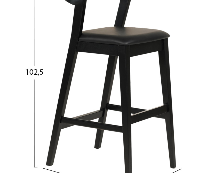 ΣΚΑΜΠΟ ΜΠΑΡ NAMI HM9952.02 RUBBERWOOD & PU-ΜΑΥΡΟ 47,5x59x102,5Υεκ.