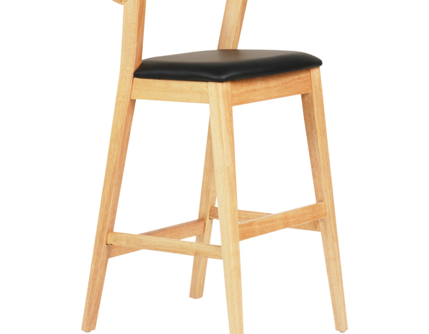 ΣΚΑΜΠΟ ΜΠΑΡ NAMI HM9952.01 RUBBERWOOD ΣΕ ΟΑΚ-ΜΑΥΡΟ PU 47,5x59x102,5Υεκ.