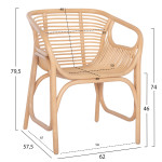 ΠΟΛΥΘΡΟΝΑ MEL ΕΣΩΤΕΡΚΩΝ ΧΩΡΩΝ HM9954.01 ΦΥΣΙΚΟ RATTAN 62x57,5x79,5Υεκ.