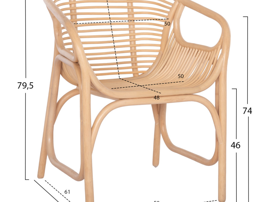 ΠΟΛΥΘΡΟΝΑ MEL ΕΣΩΤΕΡΚΩΝ ΧΩΡΩΝ HM9954.01 ΦΥΣΙΚΟ RATTAN 62x57,5x79,5Υεκ.