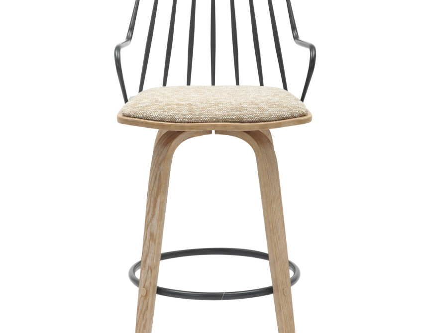 ΣΚΑΜΠΟ ΜΠΑΡ JUDI HM9985.01 WHITE WASH Κ.Π.-ΜΑΥΡΟ ΜΕΤΑΛΛΟ-ΜΠΕΖ ΥΦΑΣΜΑ 48x52x92Υεκ