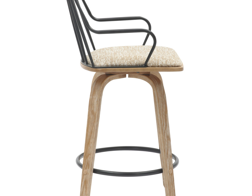 ΣΚΑΜΠΟ ΜΠΑΡ JUDI HM9985.01 WHITE WASH Κ.Π.-ΜΑΥΡΟ ΜΕΤΑΛΛΟ-ΜΠΕΖ ΥΦΑΣΜΑ 48x52x92Υεκ
