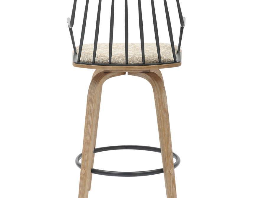 ΣΚΑΜΠΟ ΜΠΑΡ JUDI HM9985.01 WHITE WASH Κ.Π.-ΜΑΥΡΟ ΜΕΤΑΛΛΟ-ΜΠΕΖ ΥΦΑΣΜΑ 48x52x92Υεκ