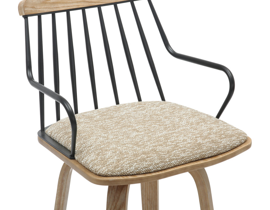 ΣΚΑΜΠΟ ΜΠΑΡ JUDI HM9985.01 WHITE WASH Κ.Π.-ΜΑΥΡΟ ΜΕΤΑΛΛΟ-ΜΠΕΖ ΥΦΑΣΜΑ 48x52x92Υεκ