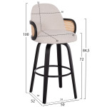 ΣΚΑΜΠΟ ΜΠΑΡ ΠΕΡΙΣΤΡΕΦΟΜΕΝΟ BECKER HM18251.02 PLYWOOD ΜΑΥΡΟ--ΕΚΡΟΥ ΥΦΑΣΜΑ 50x52x100Υ
