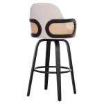 ΣΚΑΜΠΟ ΜΠΑΡ ΠΕΡΙΣΤΡΕΦΟΜΕΝΟ BECKER HM18251.02 PLYWOOD ΜΑΥΡΟ--ΕΚΡΟΥ ΥΦΑΣΜΑ 50x52x100Υ