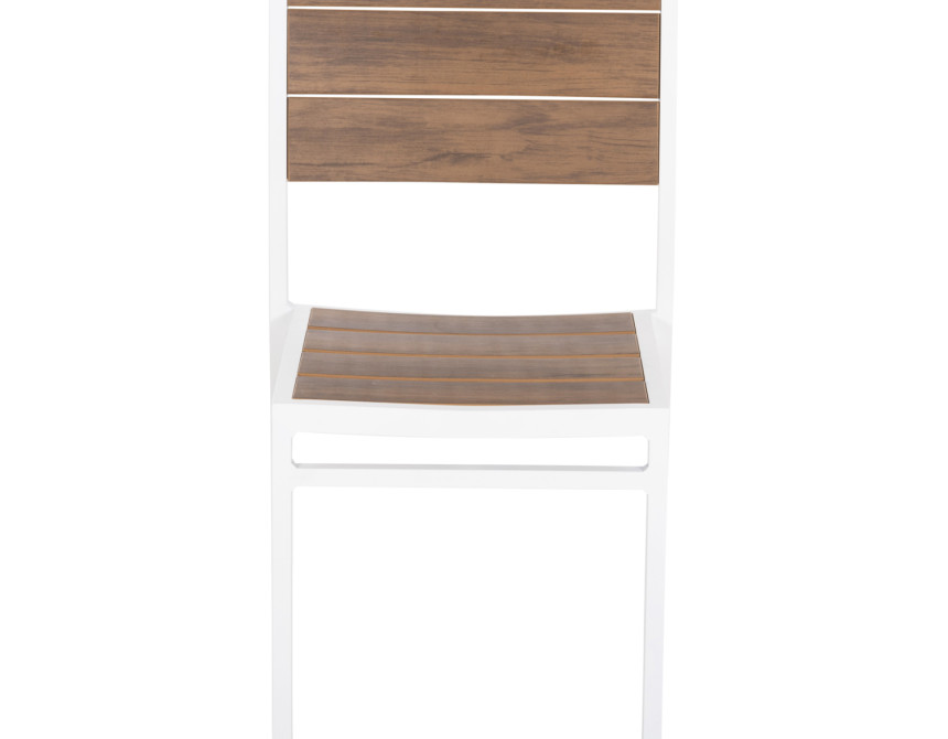 ΚΑΡΕΚΛΑ ΑΛΟΥΜΙΝΙΟΥ SAGA HM6063.01 ΛΕΥΚΗ ΜΕ POLYWOOD 46x52x86Υεκ.