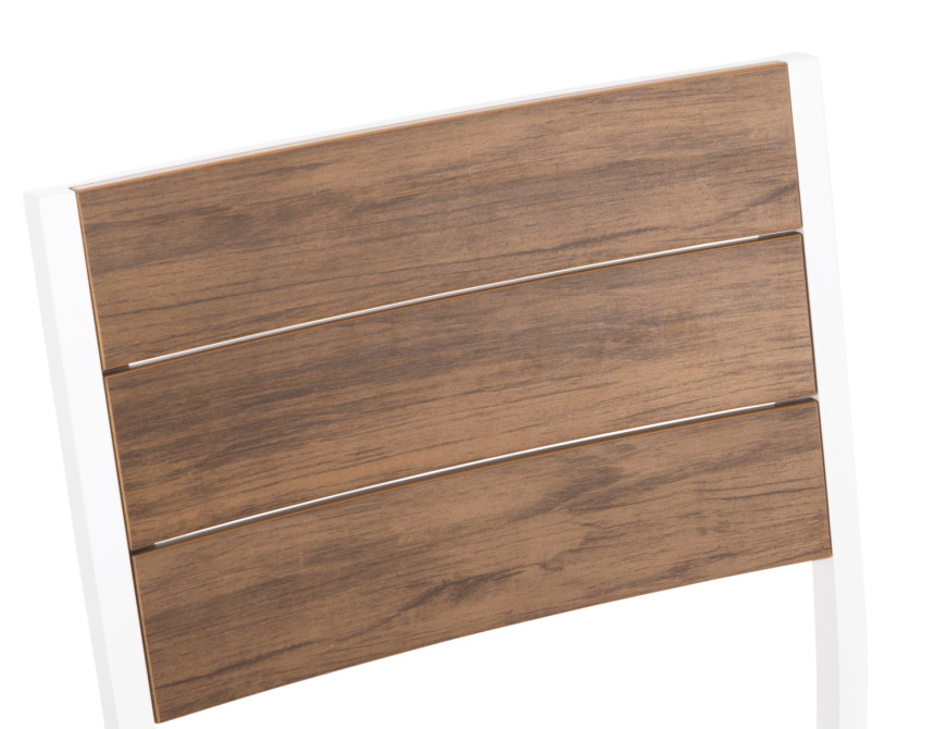 ΚΑΡΕΚΛΑ ΑΛΟΥΜΙΝΙΟΥ SAGA HM6063.01 ΛΕΥΚΗ ΜΕ POLYWOOD 46x52x86Υεκ.
