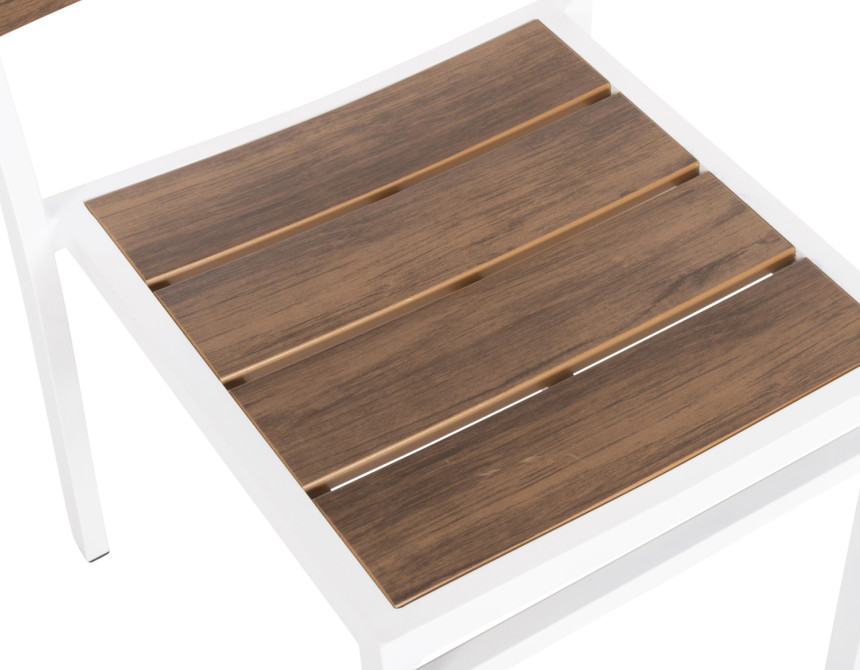 ΚΑΡΕΚΛΑ ΑΛΟΥΜΙΝΙΟΥ SAGA HM6063.01 ΛΕΥΚΗ ΜΕ POLYWOOD 46x52x86Υεκ.