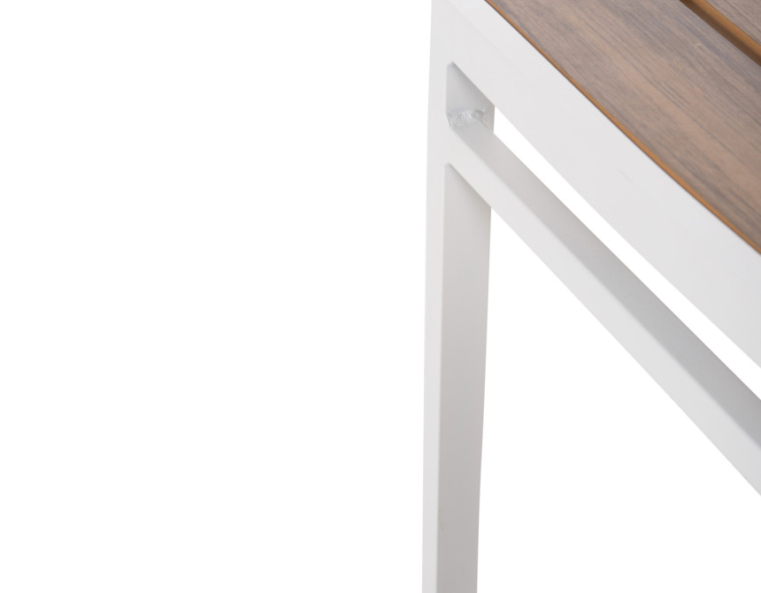 ΚΑΡΕΚΛΑ ΑΛΟΥΜΙΝΙΟΥ SAGA HM6063.01 ΛΕΥΚΗ ΜΕ POLYWOOD 46x52x86Υεκ.