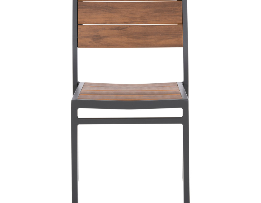 ΚΑΡΕΚΛΑ ΑΛΟΥΜΙΝΙΟΥ SAGA HM6063.02 ΣΚΟΥΡΟ ΓΚΡΙ ΜΕ POLYWOOD 46x52x86Υεκ.