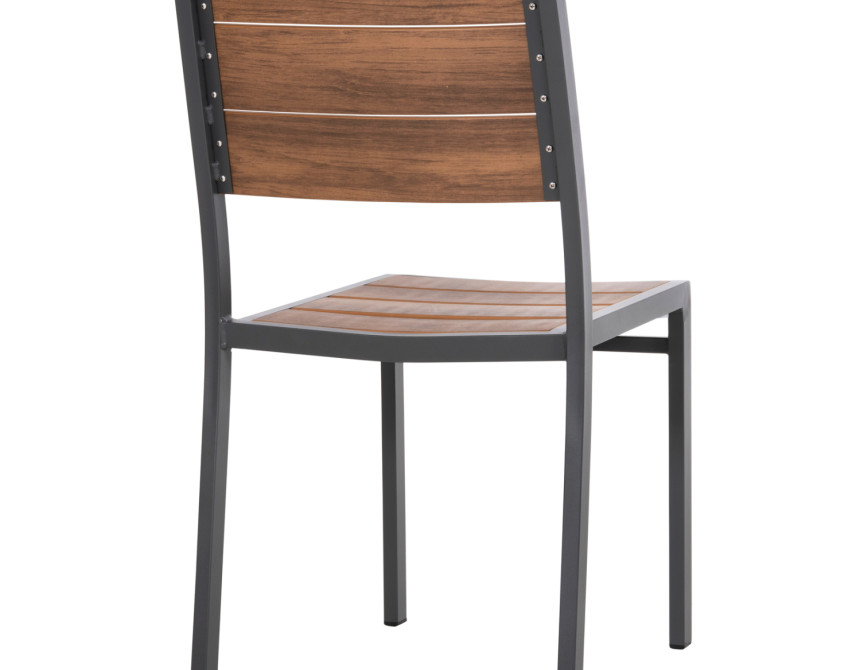 ΚΑΡΕΚΛΑ ΑΛΟΥΜΙΝΙΟΥ SAGA HM6063.02 ΣΚΟΥΡΟ ΓΚΡΙ ΜΕ POLYWOOD 46x52x86Υεκ.