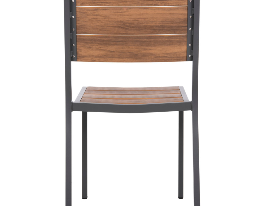 ΚΑΡΕΚΛΑ ΑΛΟΥΜΙΝΙΟΥ SAGA HM6063.02 ΣΚΟΥΡΟ ΓΚΡΙ ΜΕ POLYWOOD 46x52x86Υεκ.