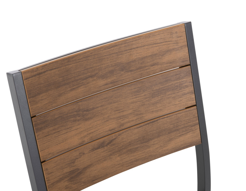 ΚΑΡΕΚΛΑ ΑΛΟΥΜΙΝΙΟΥ SAGA HM6063.02 ΣΚΟΥΡΟ ΓΚΡΙ ΜΕ POLYWOOD 46x52x86Υεκ.