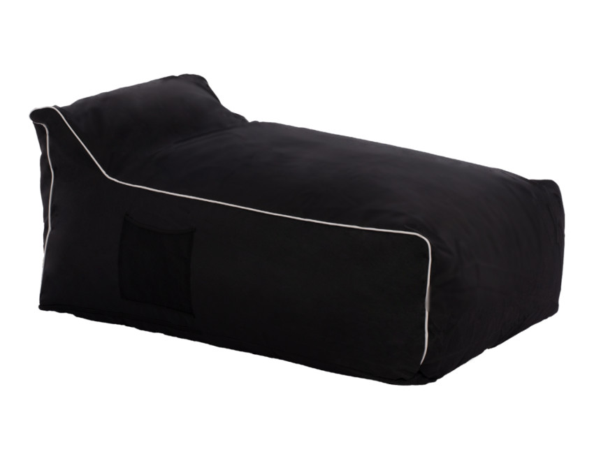 ΠΟΥΦ ZAFER HM5772.12 ΜΕ TEXTILINE ΜΑΥΡΟ ΚΑΙ ΛΕΥΚΟ ΡΕΛΙ 88x128x40-60Υ εκ.