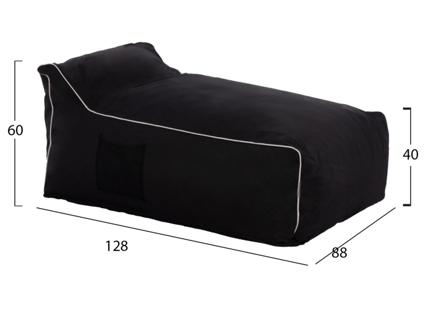 ΠΟΥΦ ZAFER HM5772.12 ΜΕ TEXTILINE ΜΑΥΡΟ ΚΑΙ ΛΕΥΚΟ ΡΕΛΙ 88x128x40-60Υ εκ.