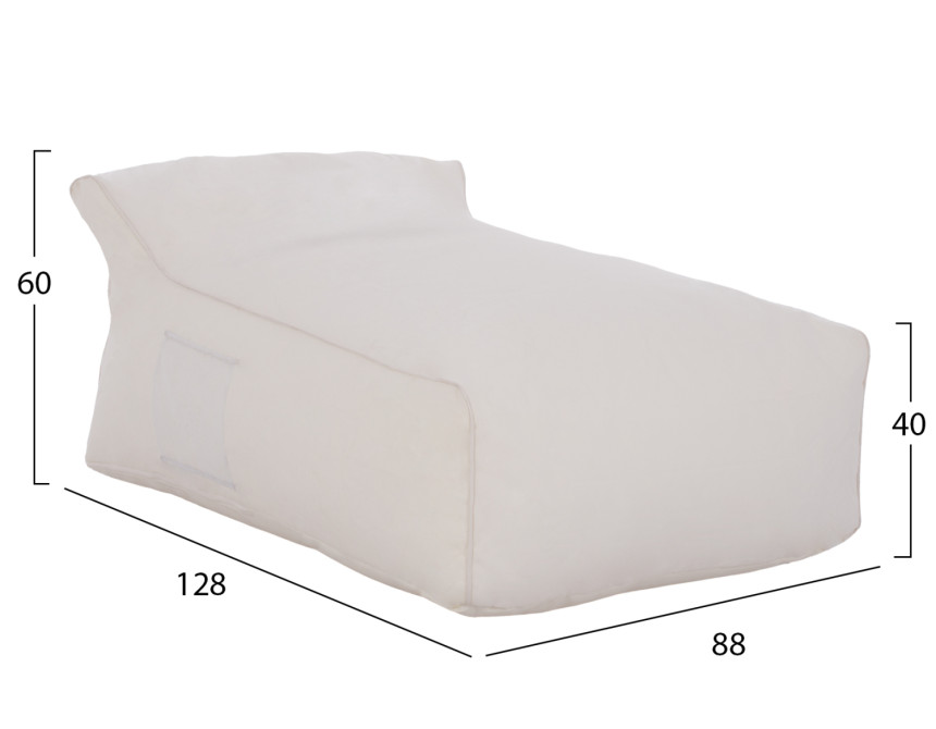 ΠΟΥΦ ZAFER HM5772.11 ΜΕ TEXTILENE 600gr/m2 2X1 ΛΕΥΚΟ 88x128x60Υεκ