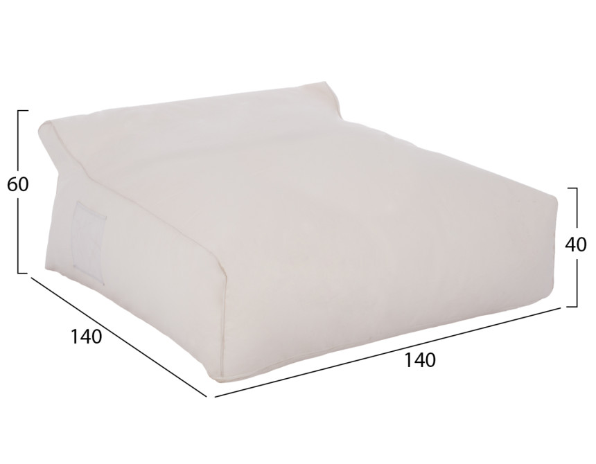 ΠΟΥΦ YAMIN 2ΑΤΟΜΩΝ ΜΕ TEXTILENE 600gr/m2 2X1 ΛΕΥΚΟ HM5773.11 140x140x40-60Υεκ.
