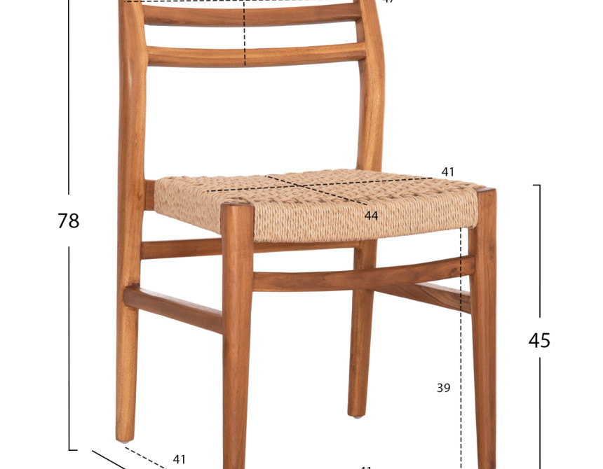 ΚΑΡΕΚΛΑ ΤΡΑΠΕΖΑΡΙΑΣ HERRIN HM18231 ΞΥΛΟ TEAK-ΣΧΟΙΝΙ VIRO 46x51x78Υεκ.