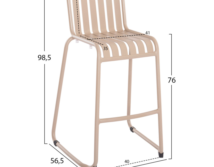 ΣΚΑΜΠΟ ΜΠΑΡ ΑΛΟΥΜΙΝΙΟΥ RACHEL HM6341.04 ΣΑΜΠΑΝΙ 59,5x55x101Υεκ.