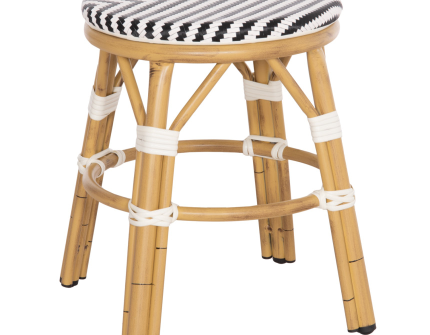ΣΚΑΜΠΟ ΑΛΟΥΜΙΝΙΟΥ CHINO HM6285.03 BAMBOO LOOK-TEXTILENE ΛΕΥΚΟ-ΜΑΥΡΟ Φ36x46Υεκ.