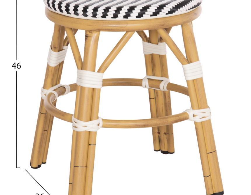 ΣΚΑΜΠΟ ΑΛΟΥΜΙΝΙΟΥ CHINO HM6285.03 BAMBOO LOOK-TEXTILENE ΛΕΥΚΟ-ΜΑΥΡΟ Φ36x46Υεκ.