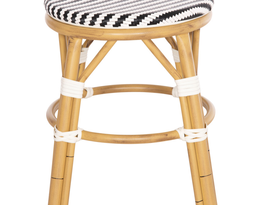 ΣΚΑΜΠΟ ΑΛΟΥΜΙΝΙΟΥ CHINO HM6285.03 BAMBOO LOOK-TEXTILENE ΛΕΥΚΟ-ΜΑΥΡΟ Φ36x46Υεκ.