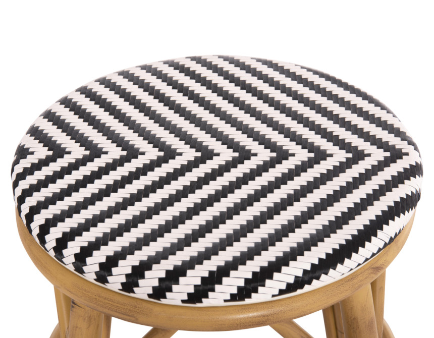 ΣΚΑΜΠΟ ΑΛΟΥΜΙΝΙΟΥ CHINO HM6285.03 BAMBOO LOOK-TEXTILENE ΛΕΥΚΟ-ΜΑΥΡΟ Φ36x46Υεκ.