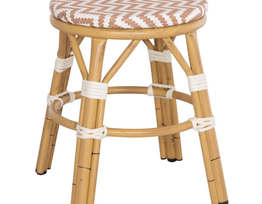 ΣΚΑΜΠΟ ΑΛΟΥΜΙΝΙΟΥ CHINO HM6285.04 BAMBOO LOOK-TEXTILENE ΛΕΥΚΟ-ΚΑΦΕ Φ36x46Υεκ.