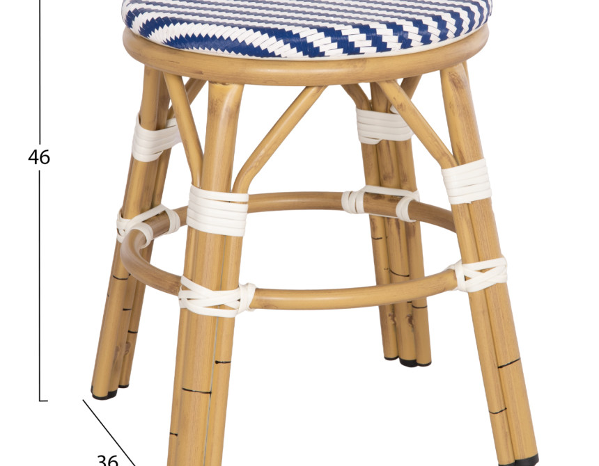 ΣΚΑΜΠΟ ΑΛΟΥΜΙΝΙΟΥ CHINO HM6285.05 BAMBOO LOOK-TEXTILENE ΛΕΥΚΟ-ΜΠΛΕ Φ36x46Υεκ.