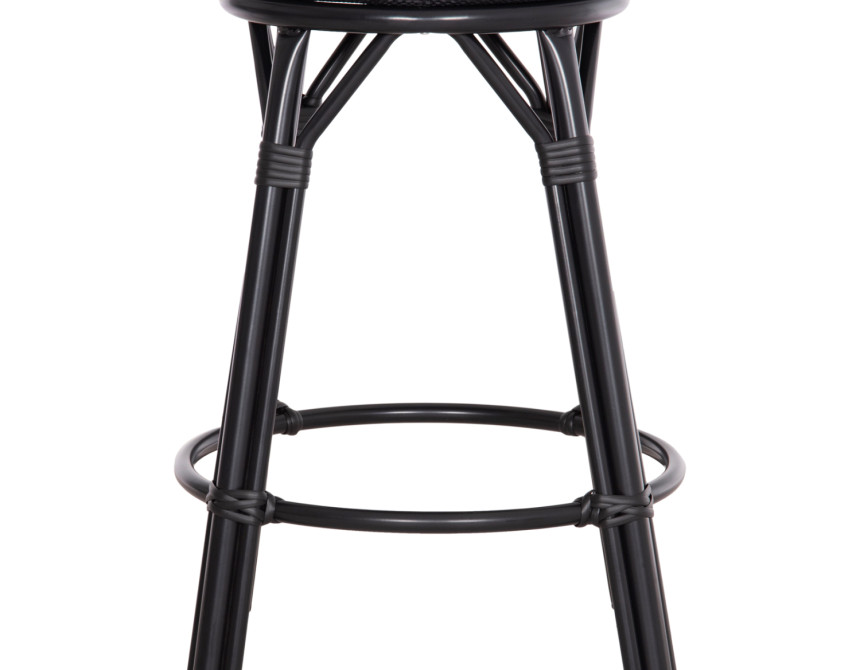 ΣΚΑΜΠΟ ΜΠΑΡ ΑΛΟΥΜΙΝΙΟΥ ΜΕΣΑΙΟΥ ΥΨΟΥΣ CHINO HM6286.02 BAMBOO LOOK & TEXTILENE ΜΑΥΡΟ Φ43x65Υεκ