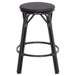 ΣΚΑΜΠΟ ΜΠΑΡ ΑΛΟΥΜΙΝΙΟΥ ΜΕΣΑΙΟΥ ΥΨΟΥΣ CHINO HM6286.02 BAMBOO LOOK & TEXTILENE ΜΑΥΡΟ Φ43x65Υεκ