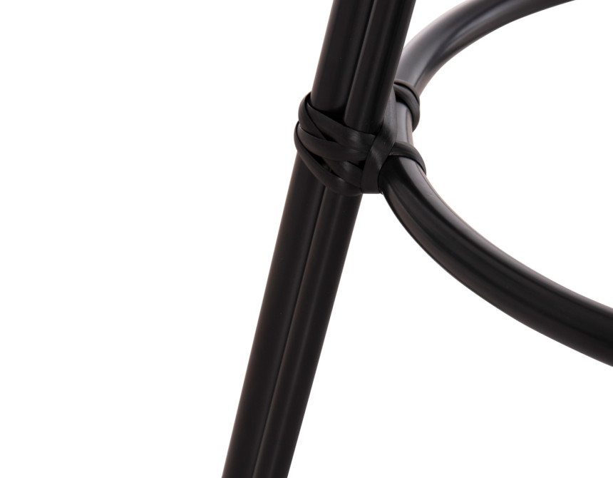 ΣΚΑΜΠΟ ΜΠΑΡ ΑΛΟΥΜΙΝΙΟΥ ΜΕΣΑΙΟΥ ΥΨΟΥΣ CHINO HM6286.02 BAMBOO LOOK & TEXTILENE ΜΑΥΡΟ Φ43x65Υεκ