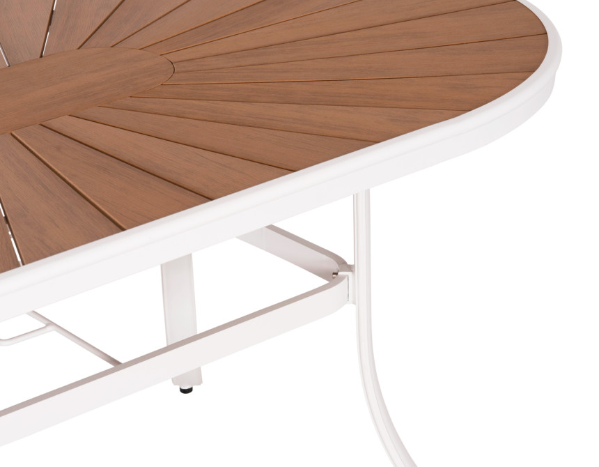 ΤΡΑΠΕΖΙ ΕΞΩΤ.ΧΩΡΟΥ TELAMO HM6288.02 ΑΛΟΥΜΙΝΙΟ ΛΕΥΚΟ & POLYWOOD 160X90Χ73.5Υεκ.