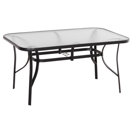 ΤΡΑΠΕΖΙ BRUNO 150X90Χ72Υεκ. ΜΕΤΑΛΛΙΚΟ ΜΑΥΡΟ ΜΕ ΓΥΑΛΙΝΗ ΕΠΙΦΑΝΕΙΑ HM5145.03