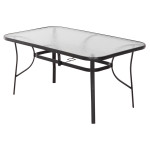 ΤΡΑΠΕΖΙ BRUNO 150X90Χ72Υεκ. ΜΕΤΑΛΛΙΚΟ ΜΑΥΡΟ ΜΕ ΓΥΑΛΙΝΗ ΕΠΙΦΑΝΕΙΑ HM5145.03
