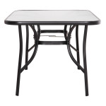 ΤΡΑΠΕΖΙ BRUNO 150X90Χ72Υεκ. ΜΕΤΑΛΛΙΚΟ ΜΑΥΡΟ ΜΕ ΓΥΑΛΙΝΗ ΕΠΙΦΑΝΕΙΑ HM5145.03
