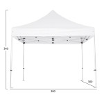 GAZEBO Β.ΤΥΠΟΥ CRESSEN HM6305 ΠΤΥΣΣΟΜ.-ΣΚΕΛΕΤΟΣ ΑΛΟΥΜ.ΑΣΗΜΙ-ΛΕΥΚΟ ΠΑΝΙ 3x3x3,4Yεκ
