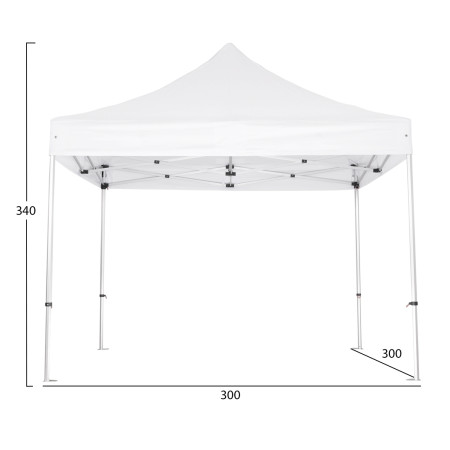 GAZEBO Β.ΤΥΠΟΥ CRESSEN HM6305 ΠΤΥΣΣΟΜ.-ΣΚΕΛΕΤΟΣ ΑΛΟΥΜ.ΑΣΗΜΙ-ΛΕΥΚΟ ΠΑΝΙ 3x3x3,4Yεκ
