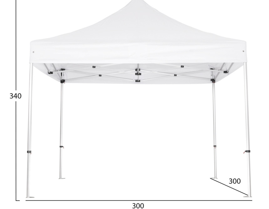 GAZEBO Β.ΤΥΠΟΥ CRESSEN HM6305 ΠΤΥΣΣΟΜ.-ΣΚΕΛΕΤΟΣ ΑΛΟΥΜ.ΑΣΗΜΙ-ΛΕΥΚΟ ΠΑΝΙ 3x3x3,4Yεκ