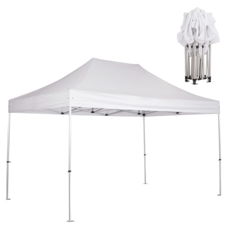 GAZEBO Β.ΤΥΠΟΥ CRESSEN HM6306 ΠΤΥΣΣΟΜ.-ΣΚΕΛΕΤΟΣ ΑΛΟΥΜ.ΑΣΗΜΙ-ΛΕΥΚΟ ΠΑΝΙ 3x4,5x3,4Yμ