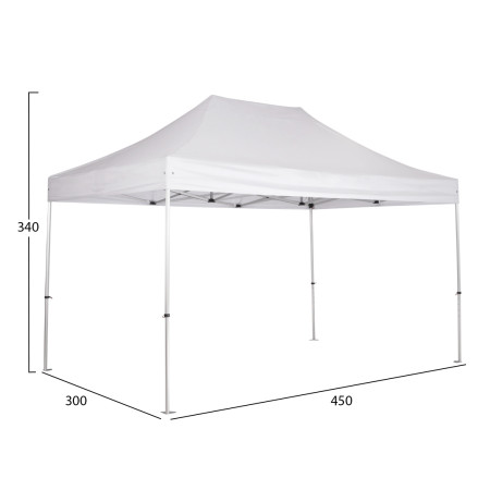 GAZEBO Β.ΤΥΠΟΥ CRESSEN HM6306 ΠΤΥΣΣΟΜ.-ΣΚΕΛΕΤΟΣ ΑΛΟΥΜ.ΑΣΗΜΙ-ΛΕΥΚΟ ΠΑΝΙ 3x4,5x3,4Yμ