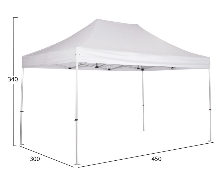 GAZEBO Β.ΤΥΠΟΥ CRESSEN HM6306 ΠΤΥΣΣΟΜ.-ΣΚΕΛΕΤΟΣ ΑΛΟΥΜ.ΑΣΗΜΙ-ΛΕΥΚΟ ΠΑΝΙ 3x4,5x3,4Yμ