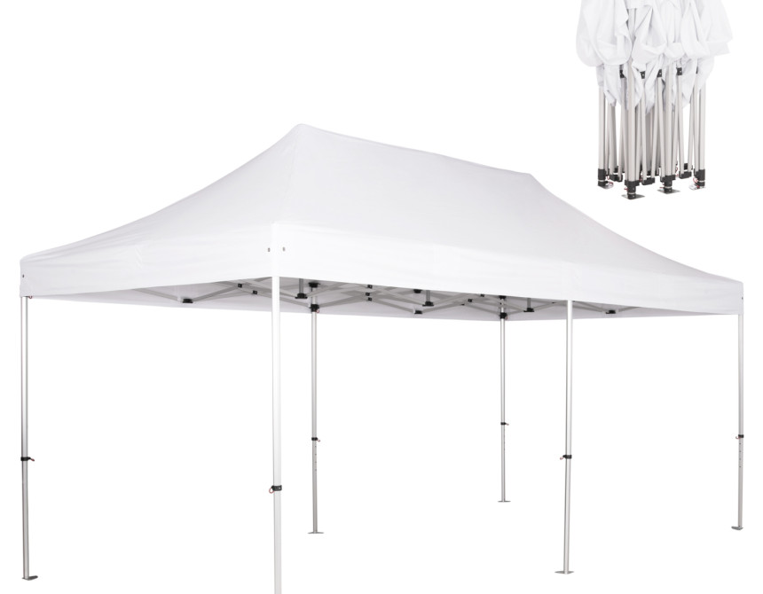 GAZEBO Β.ΤΥΠΟΥ CRESSEN HM6307 ΠΤΥΣΣΟΜ.-ΣΚΕΛΕΤΟΣ ΑΛΟΥΜ.ΑΣΗΜΙ-ΛΕΥΚΟ ΠΑΝΙ 3x6x3,4Yεκ