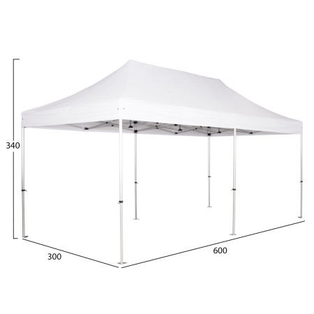 GAZEBO Β.ΤΥΠΟΥ CRESSEN HM6307 ΠΤΥΣΣΟΜ.-ΣΚΕΛΕΤΟΣ ΑΛΟΥΜ.ΑΣΗΜΙ-ΛΕΥΚΟ ΠΑΝΙ 3x6x3,4Yεκ